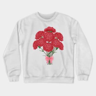 Carnation Bouquet Pink Ribbon Crewneck Sweatshirt